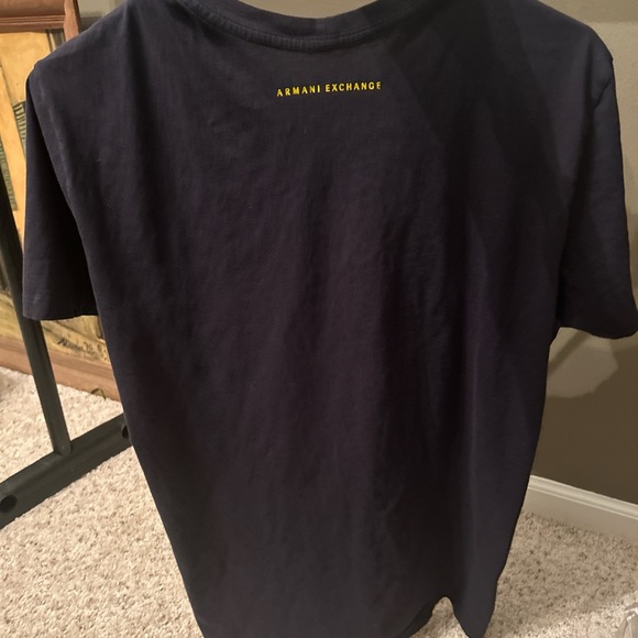 Armani Exchange T-Shirt in Navy and Yellow - Picture 2 of 4